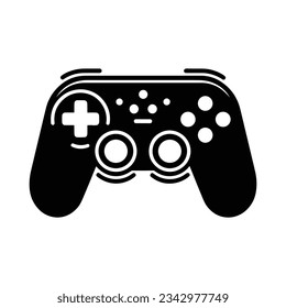 Black and White Gaming Controller Silhouette 