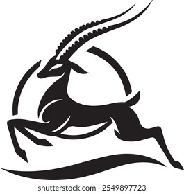 A black and white Gazelle for a logo-style vector