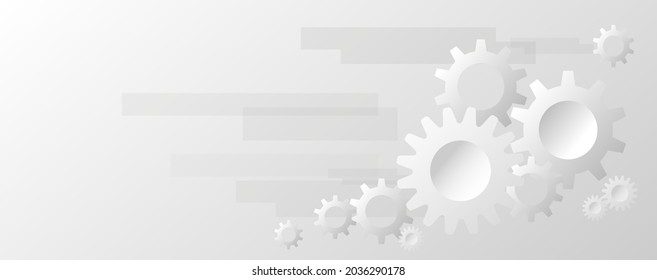 Tecnología de círculo de engranajes negros y blancos tecnología abstracta concepto de innovación tecnológica de fondo vectorial y luz brillante con algunos Elementos de esta imagen panorámica