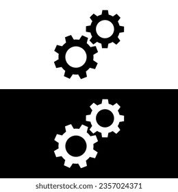 black and white gear icon