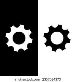 black and white gear icon