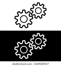 black and white gear icon