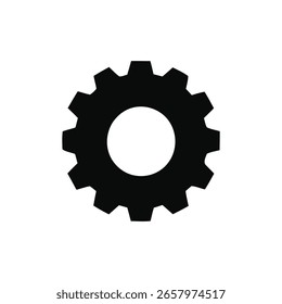 Un Vector de icono de engranaje blanco y negro