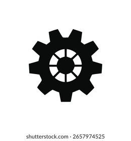Un Vector de icono de engranaje blanco y negro