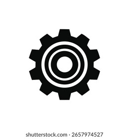 Un Vector de icono de engranaje blanco y negro