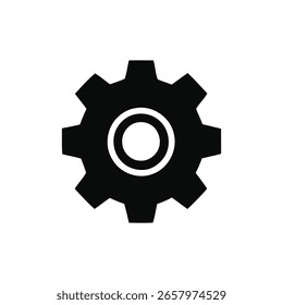 A black and white gear icon vector