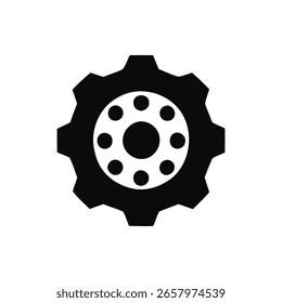 A black and white gear icon vector