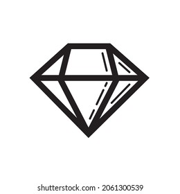 black and white gem icon simple pictogram diamond symbol