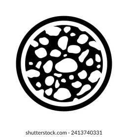 Black and white geology symbol. Gravels logo.