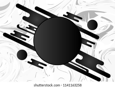 Black and White geometric abstract background with copy space. Vector illustration