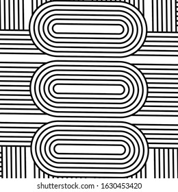 Black and white geometric abstract background. gray scale vector illustration for greeting cards, cover, flyer, wallpaper. Abstract texture ornament for design, with repeating tiles