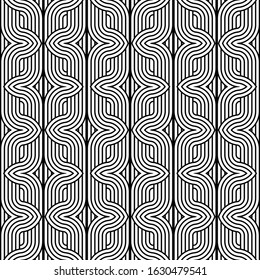 Black and white geometric abstract background seamless pattern. vector illustration for greeting cards, cover, flyer, wallpaper. Abstract texture, textured ornament for design, with repeating tiles