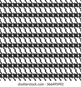 Black and white geometric abstract background, cloth seamless pattern, goose foot. Pied de poule. Vector