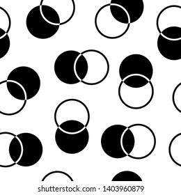 Black and White Geometric Abstract circle Seamless Pattern