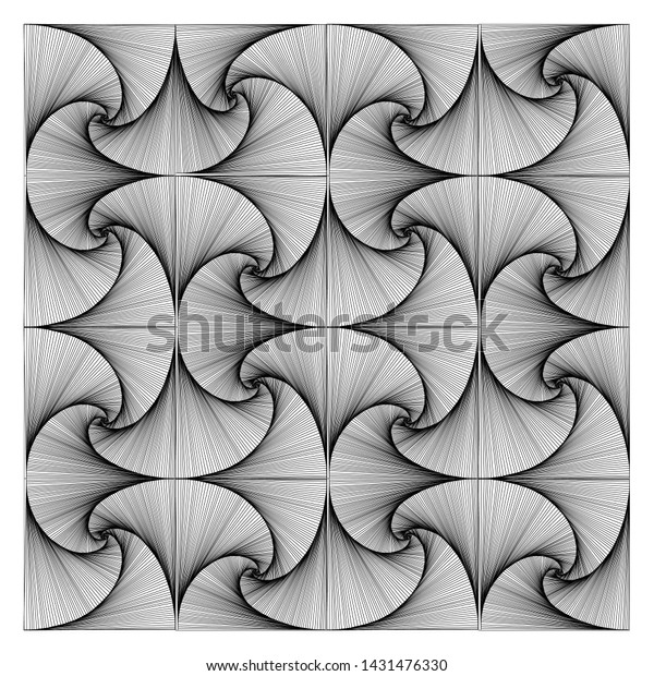 Black White Geometric Abstract Optical Illusion Stock Vector (Royalty ...