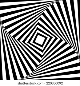 Black And White Geometric Abstract Pattern. Optical illusion. Vector.