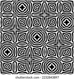 Black and white geometric abstract pattern, Modern Fabric, seamless vector pattern modern stylish texture repeating geometric tiles for home decorating, fashion designer, wallpaper