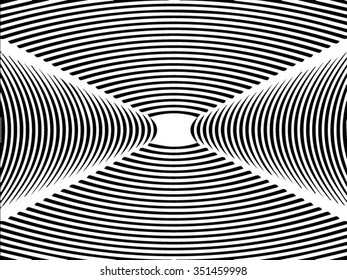 Black And White Geometric Abstract Pattern. Optical illusion. Vector.