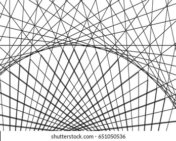 Black And White Geometric Abstract Pattern. Optical illusion. Vector.