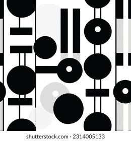 Black and White: Geometric Abstract Scandinavian Design Seamless Pattern
