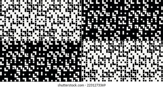 Textura abstracta geométrica en blanco y negro. Se puede usar juntos un patrón de vectores sin fisuras con diferentes patrones de color. Patrón impecable para la impresión o la decoración interior.