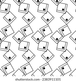 Black  white geometric abstraction, squares. Vector seamless pattern. Background illustration, decorative design for fabric or paper. Ornament modern 