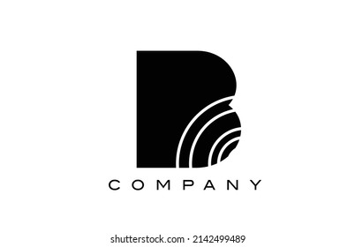 black and white geometric B alphabet letter logo icon design. Creative template for company and business with lines