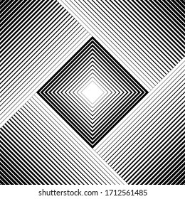 Black and white geometric background. Abstract lines. Optical art.