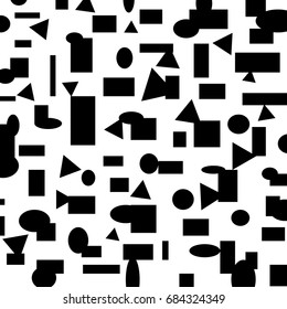Black and White Geometric Background. Abstract Pattern for Monochrome Print