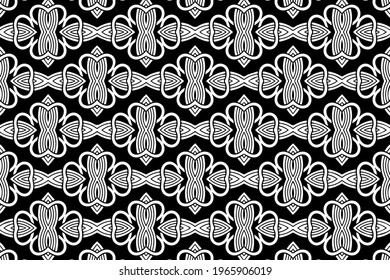 Schwarz-weißer geometrischer Hintergrund. Ethnische islamische, marokkanische, arabische Muster. Figured dekorative Doodling style.Template für Tapeten, Buntglas, Präsentationen, Textilien.