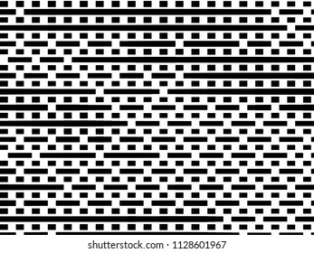 Black and white geometric background with lines, squares, rectangles. Abstraction. Minimal design. Optical illusion. Vector illustration