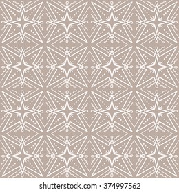 Black and white geometric background seamless pattern, repeating monochrome fabric texture. Tribal ethnic ornament, vector decorative graphic illustration