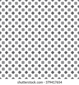 Black and white geometric background seamless pattern, repeating monochrome fabric texture. Tribal ethnic ornament, vector decorative graphic illustration