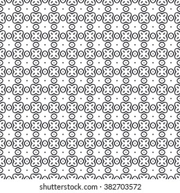 Black and white geometric background seamless pattern, repeating monochrome fabric texture. Tribal ethnic ornament, vector decorative graphic illustration