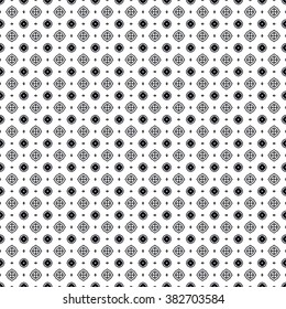 Black and white geometric background seamless pattern, repeating monochrome fabric texture. Tribal ethnic ornament, vector decorative graphic illustration