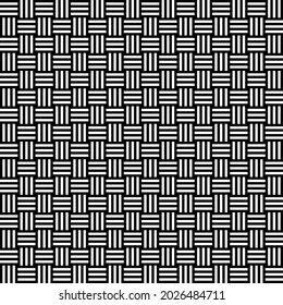 Black and white Geometric background. Square weave parquet seamless pattern. Abstract background. Vector background. Floor pattern.