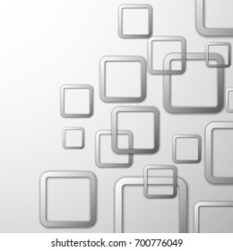 Black and white geometric background with squares. Abstract vector illustration