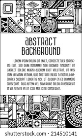Black and white geometric background. There is place for your text in the center.