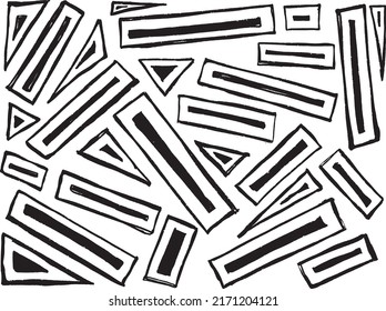 Black and White geometric background with triangles and rectangles