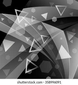 black and white geometric background vector illustration