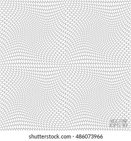 Black and White Geometric Cellular Pattern. Abstract Monochrome Grid with Hexagon. Graphic Style for Print. Vector. 3d Illustration