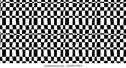 Black and white geometric checkered seamless pattern. Flat square background for abstract concept or simple backdrop design.	
