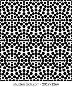Black and white geometric circle seamless pattern, eps 10, vector, illustration.