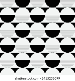 Black and white geometric circles seamless pattern. Texture for print, wallpaper, home decor, textile, package design. 