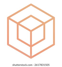 Black and white geometric cube icon on a white background. Suitable for a variety of design purposes including business, technology, and abstract concepts