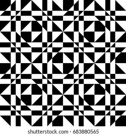 Black and white geometric decorative pattern. Seamless black and white pattern