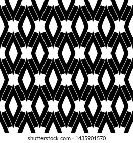 Black and white geometric design for print on fabric. Seamless vector illustration. Abstract geo pattern
