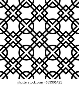 Black and white geometric diagonal lines seamless pattern, vector