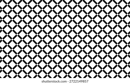 Schwarz-weiß geometrische Diamant-Gitter nahtloses Muster für abstrakte Vektorhintergrund textiles Gewebe und architektonisches Design