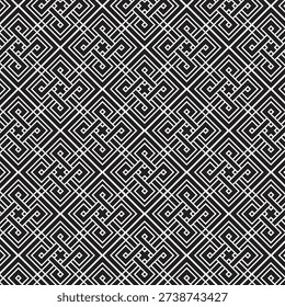 Black and White Geometric Diamond Pattern Design